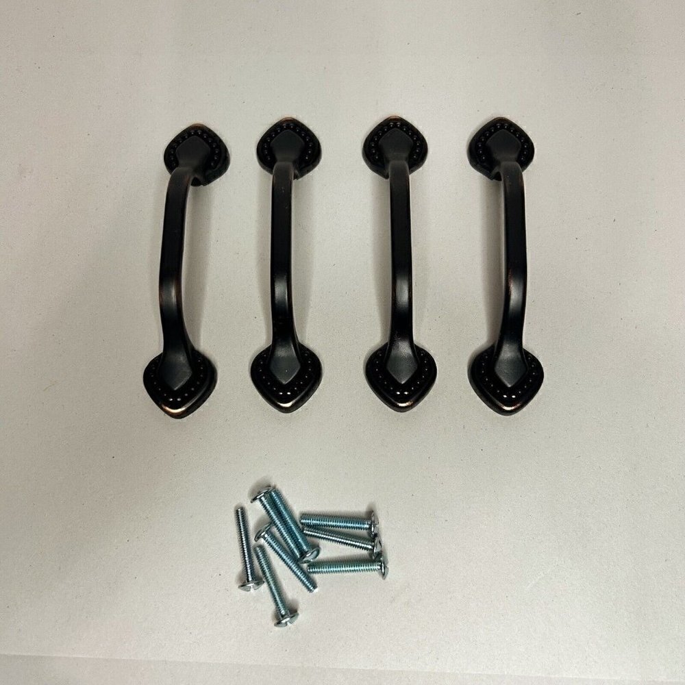 Lot of 4 Vintage Amerock Dark Rubbed Bronze Hardware Drawer Pulls